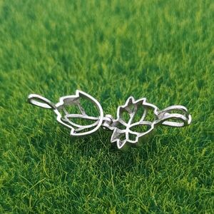 Caged Lotus Leaf Pendant P317 Sterling